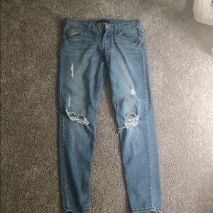Flying monkey distressed skinny jeans